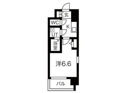 エスリード大阪城南グランデュクス(1K/7階)の間取り写真
