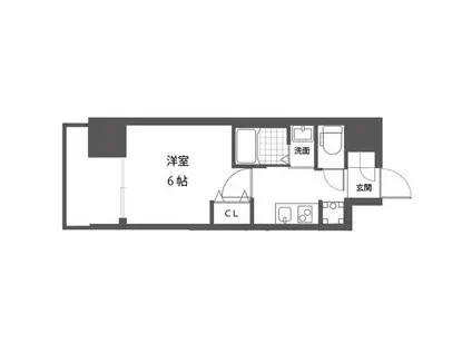 PARK HILLS今里蘭(1K/12階)の間取り写真