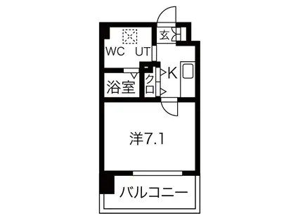 JPレジデンス大阪城東Ⅱ(1K/3階)の間取り写真