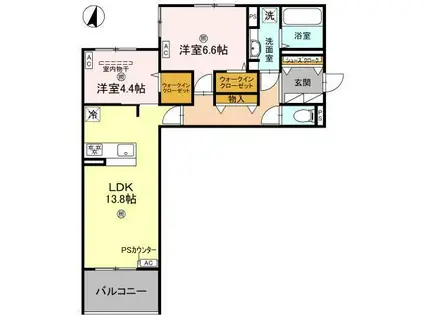 TORISIA REVE(2LDK/2階)の間取り写真