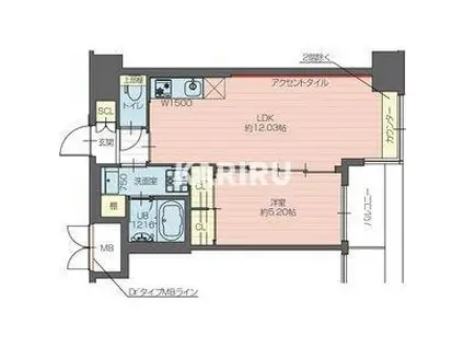 プレジオ長田(1LDK/3階)の間取り写真