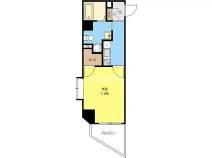 ディナスティ玉造(1K/2階)の間取り写真