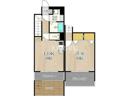 CITYSPIRE鶴見(1LDK/1階)の間取り写真