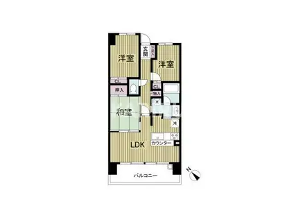 レジディア都島I(3LDK/6階)の間取り写真