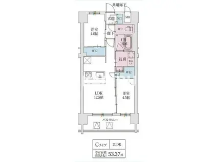 スプランディッド城東関目(2LDK/4階)の間取り写真