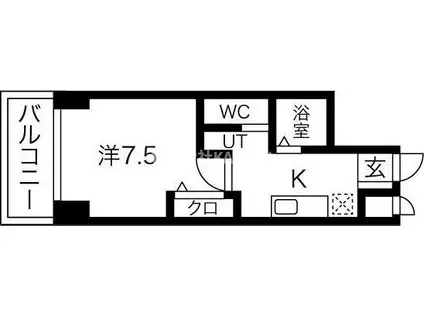 グランカーサ都島(1K/8階)の間取り写真