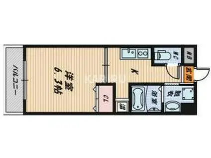 ヴァンスタージュ関目(1K/7階)の間取り写真