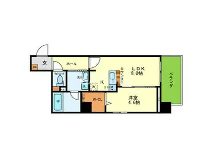プラチナコート(1LDK/4階)の間取り写真