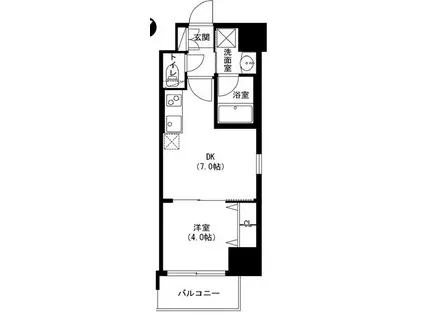 アーバネックス京橋プライマリーワン(1DK/8階)の間取り写真