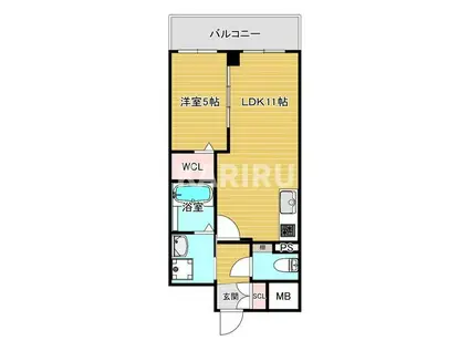 VITA荒本(1LDK/3階)の間取り写真