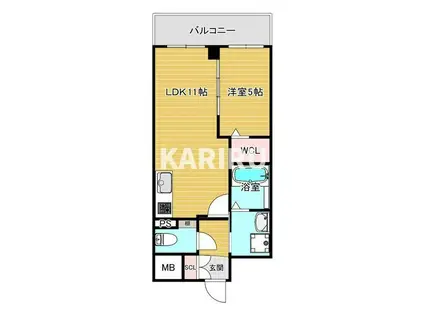 VITA荒本(1LDK/3階)の間取り写真