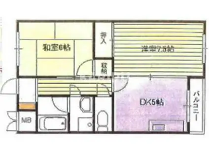 都マンション関目(2K/1階)の間取り写真