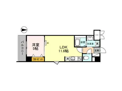 プリモアネッソ(1LDK/2階)の間取り写真