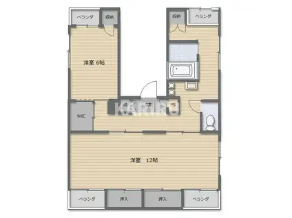 メゾングロワール(2K/2階)の間取り写真