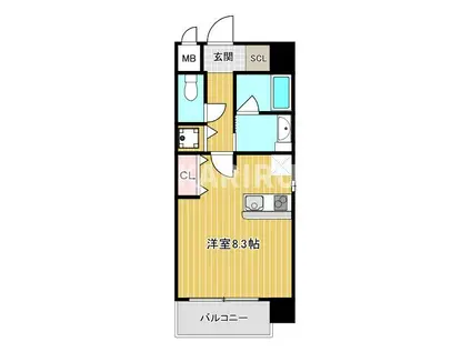 スプランディッド野江(ワンルーム/2階)の間取り写真