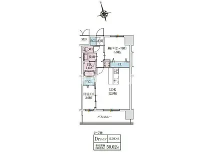 スプランディッドライズ新大阪ノース(1SLDK/2階)の間取り写真