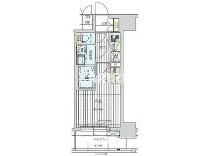 ワールドアイ大阪ウエスト GATE(1K/9階)の間取り写真