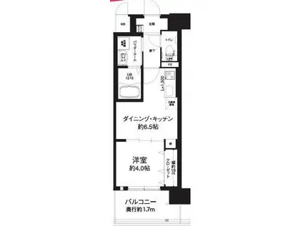 エグゼ大阪CITYオースティン(1DK/8階)の間取り写真