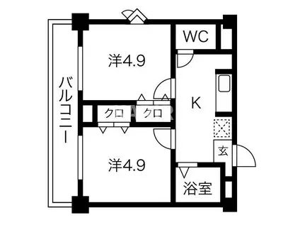 リップル ルネ放出(1K/4階)の間取り写真