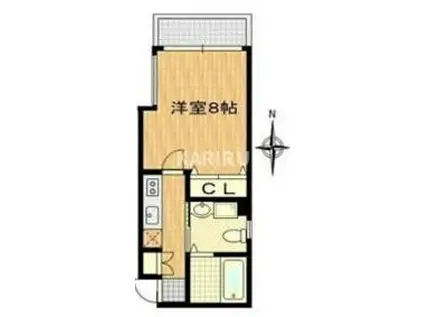 ベリーウェルⅡ(1K/3階)の間取り写真