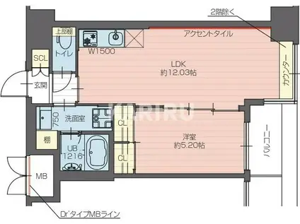 プレジオ長田(1LDK/7階)の間取り写真