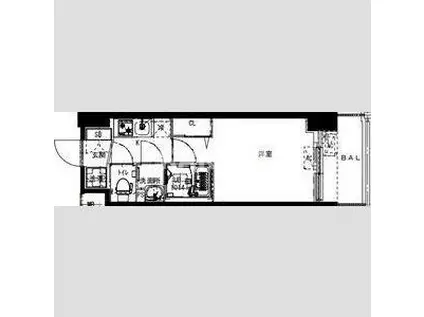 ALIVIS福島海老江(1K/6階)の間取り写真