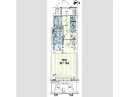 スワンズシティ大阪クレアスト(1K/2階)の間取り写真