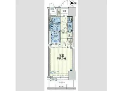 スワンズシティ大阪クレアスト(1K/2階)の間取り写真