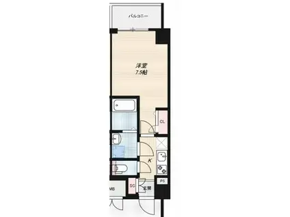 グランデュール大今里西(1K/6階)の間取り写真