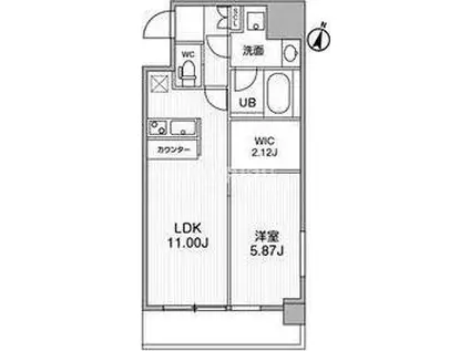 LA DOUCEUR天満(1LDK/9階)の間取り写真