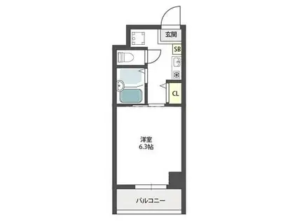 ガレットコート(1K/4階)の間取り写真