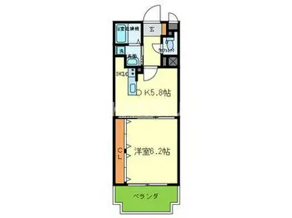 CASA DESPACIO(1DK/3階)の間取り写真