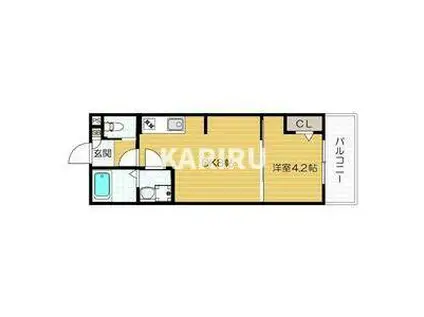 ALEGRIA鶴見区今津(1DK/2階)の間取り写真