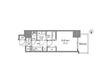 ファーストフィオーレ大阪城イースト(1K/7階)の間取り写真