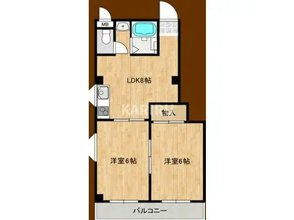 メゾンド紫香(2LDK/2階)の間取り写真