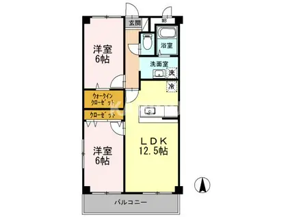 ボヌール鶴見(2LDK/2階)の間取り写真