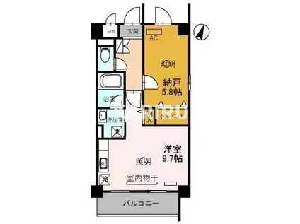 サンロード新和弐番館(ワンルーム/1階)の間取り写真