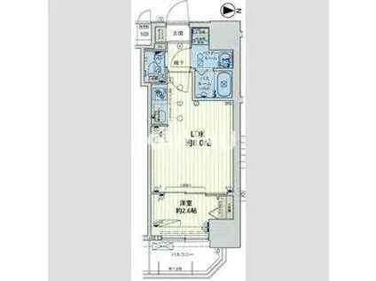 スワンズシティ大阪クレアスト(1LDK/6階)の間取り写真
