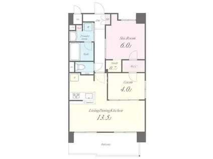 FUJIMAN南森町(2LDK/5階)の間取り写真