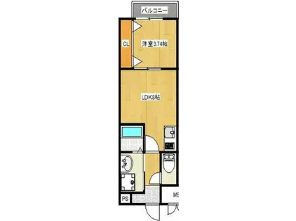 GRAND OCEAN京阪本通(1LDK/9階)の間取り写真