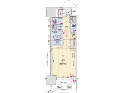 プレサンス水都OKAWA(1K/5階)の間取り写真