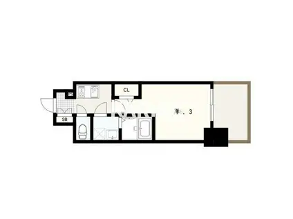 フォーリアライズ大阪ミッテ(1K/7階)の間取り写真