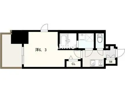 フォーリアライズ大阪ミッテ(1K/11階)の間取り写真