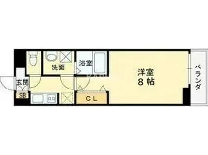 カンツォーネ(1K/2階)の間取り写真