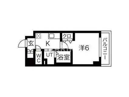 オズレジデンス今里ノース(1K/9階)の間取り写真