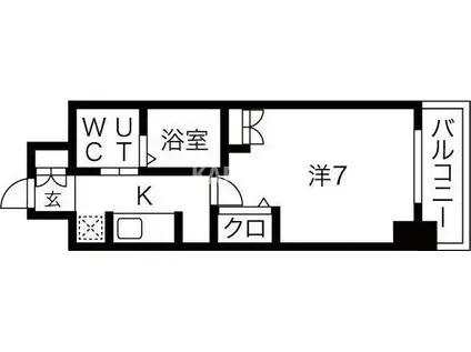 セレニテオズ北巽(1K/2階)の間取り写真