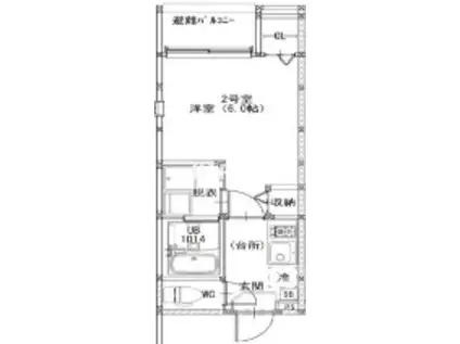 REVE COURT(1K/2階)の間取り写真