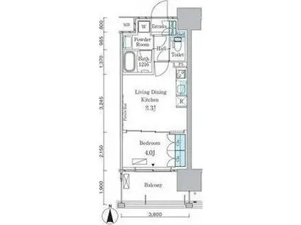 アーバンドルフ天満(1LDK/13階)の間取り写真