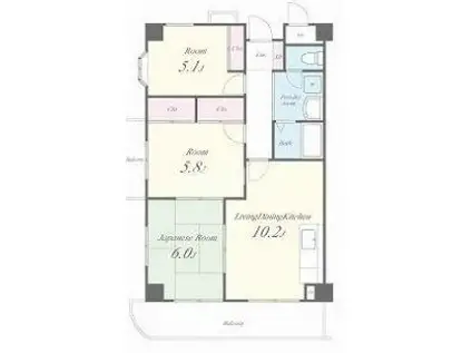 インディペンデンスハイツ(3LDK/5階)の間取り写真