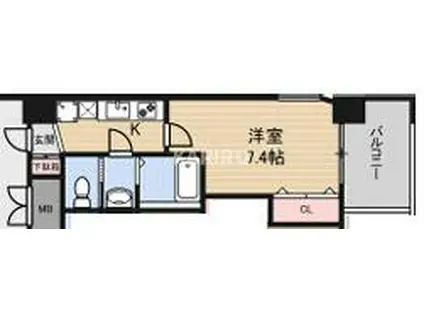 LUXE鶴見(1K/2階)の間取り写真